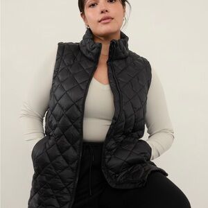 Athleta Black Quilted Vest